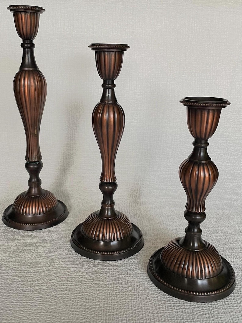 Copper Antique Brass Candleholders